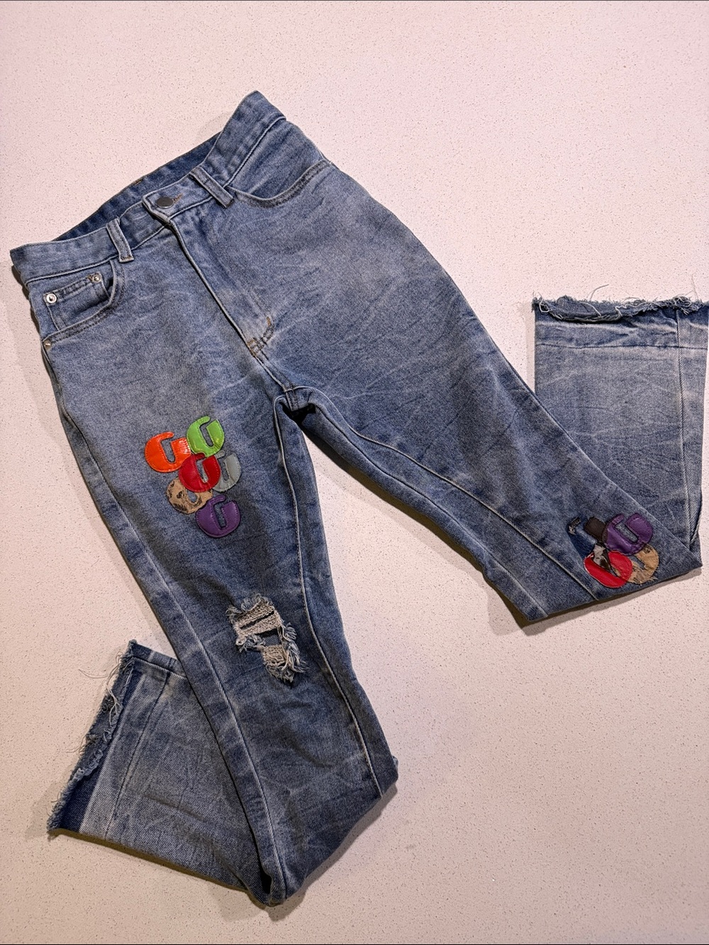 Gallery Dept Blue Kids Jeans with Colorful Patch Details